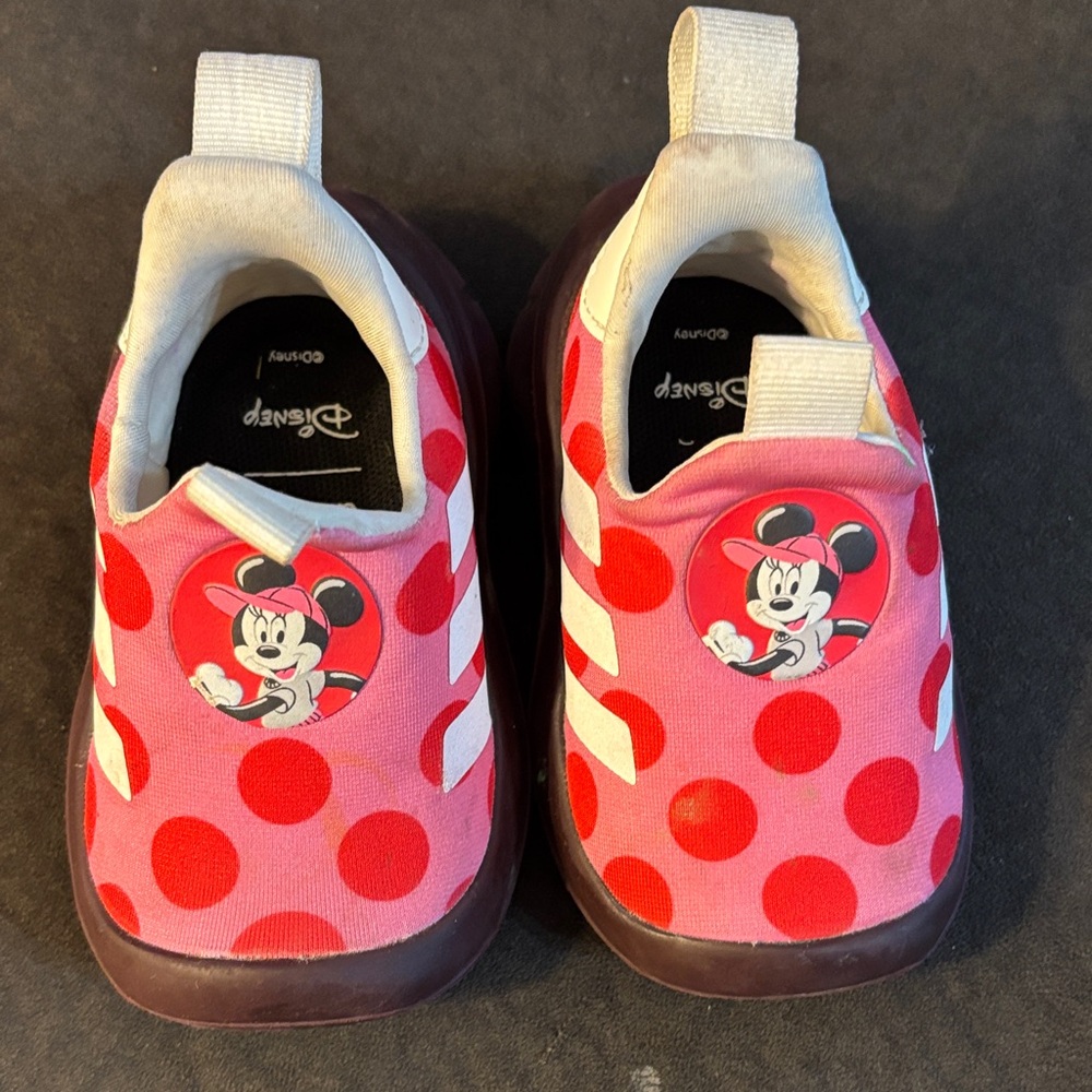 adidas Kids Pink and Red Polka Dot Sneakers